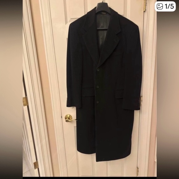 Men's Black Overcoat - Picture 1 of 5